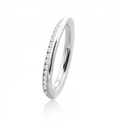 Platinum 0.47ct Diamond 2.5mm Bevel Ring