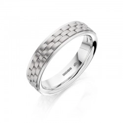 Christian Bauer Woven Platinum & White Gold 5.5mm Ring
