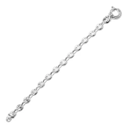 Silver Round Anchor Link Design Bracelet - 7.5"