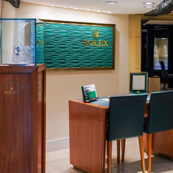 The Rolex showroom at Baker Brothers in Bedford
